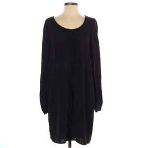 Vila S black long blouson sleeve ruched BOHO dress
